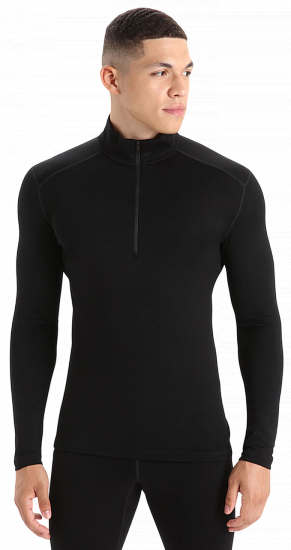 Лонгслив мужской Icebreaker 260 Tech Half Zip Black - Фото 1 большая