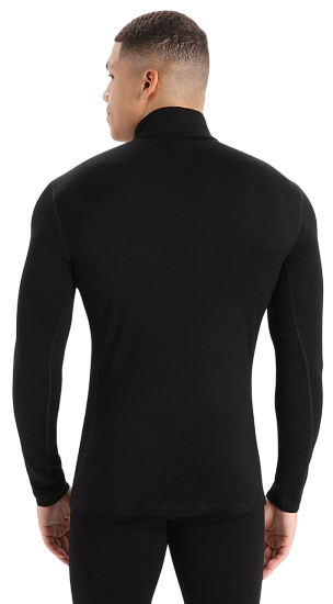 Лонгслив мужской Icebreaker 260 Tech Half Zip Black - Фото 2 большая
