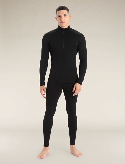 Лонгслив мужской Icebreaker 260 Tech Half Zip Black - Фото 3 большая
