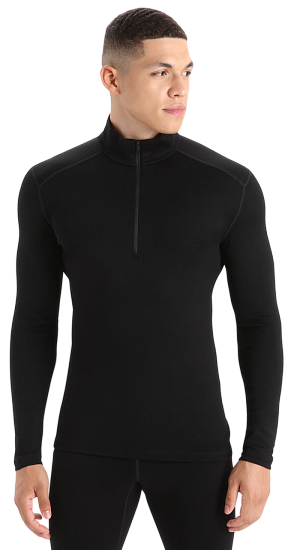 Лонгслив мужской Icebreaker 260 Tech Half Zip Black - Фото 2 большая