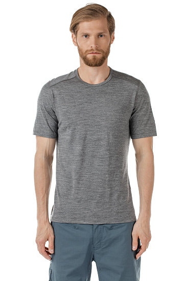 Футболка мужская Icebreaker 200 Oasis SS Crewe Gritstone Hthr - Фото 2 большая