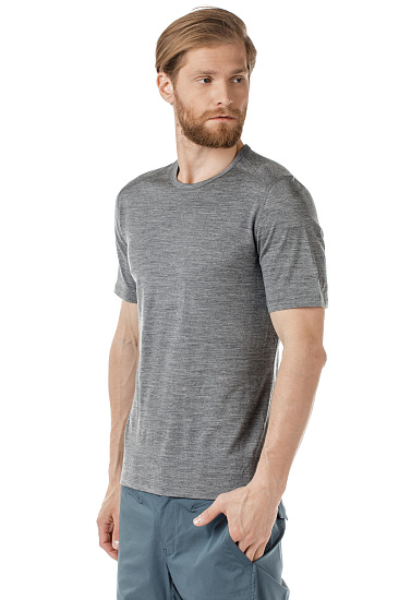 Футболка мужская Icebreaker 200 Oasis SS Crewe Gritstone Hthr - Фото 3 большая