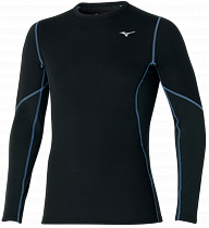 Лонгслив мужской Mizuno Merino Wool Crew Black/Parisian Blue