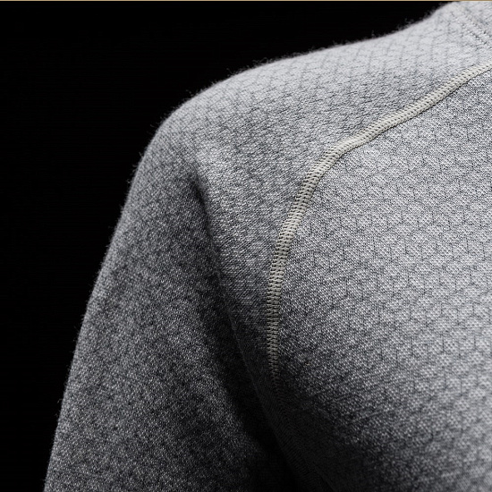 Футболка мужская Bergans Snoull Half Zip SolidLtGrey/SolidGrey - Фото 2 большая