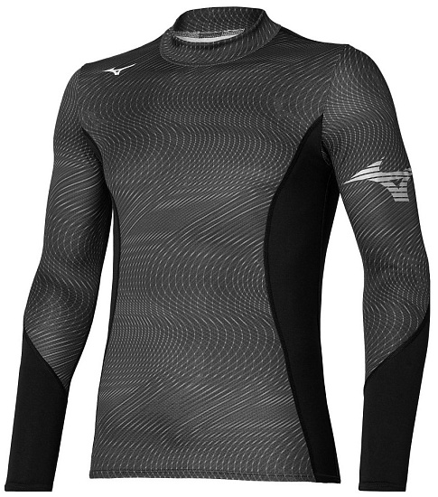 Футболка мужская Mizuno Virtual Body G3 High Neck Чер - Фото 1 большая