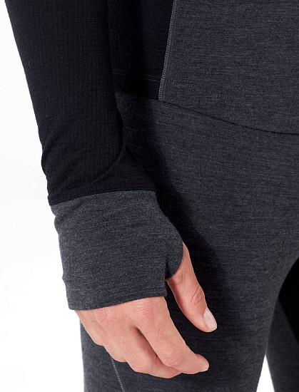 Футболка мужская Icebreaker 260 Zone LS Half Zip Jet Hthr/Black - Фото 5 большая