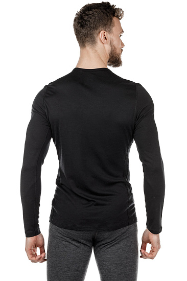 Футболка мужская Icebreaker 200 Oasis LS Crewe Black - Фото 5 большая