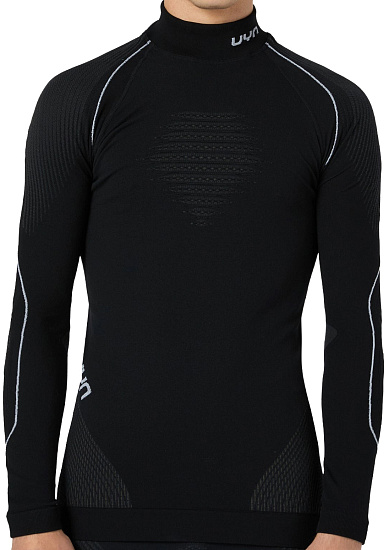 Футболка мужская UYN Evolutyon Uw Slturtle Neck Blackboard/ Anthracite/White - Фото 2 большая