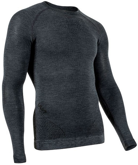 Лонгслив мужской UYN Fusyon Cashmere Uw Shirt Lg_Sl Grey Rock/Black - Фото 3 большая