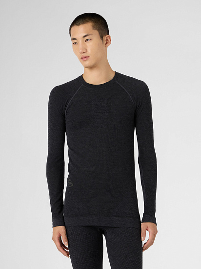 Лонгслив мужской UYN Cashmere Biotech Uw Ls  Grey Rock/Black - Фото 3 большая