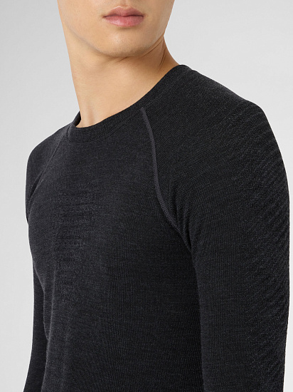 Лонгслив мужской UYN Cashmere Biotech Uw Ls  Grey Rock/Black - Фото 5 большая