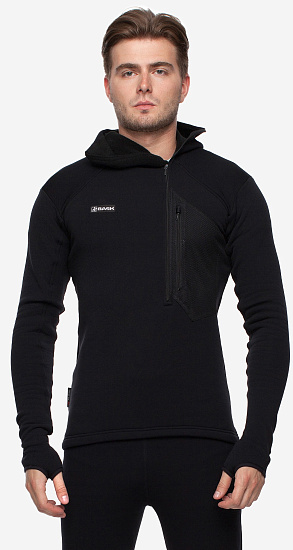 Лонгслив мужской Bask Explorer Hood V2 Черный - Фото 2 большая