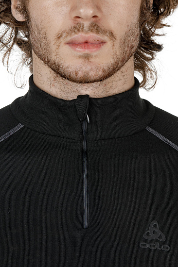 Футболка мужская Odlo X-Warm zip Black - Фото 2 большая