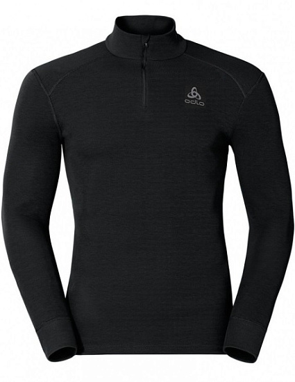 Футболка мужская Odlo Warm zip Black - Фото 1 большая