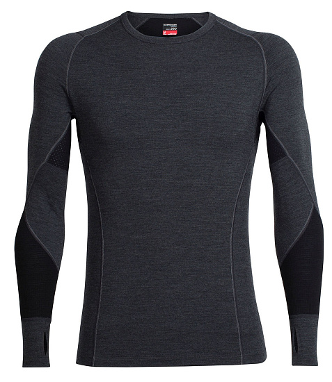 Футболка мужская Icebreaker Winter Zone LS Crewe Jet/Black/Lunar - Фото 1 большая