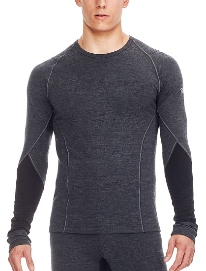 Футболка мужская Icebreaker Winter Zone LS Crewe Jet/Black/Lunar - Фото 2 большая