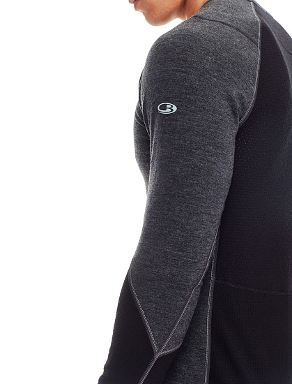 Футболка мужская Icebreaker Winter Zone LS Crewe Jet/Black/Lunar - Фото 5 большая