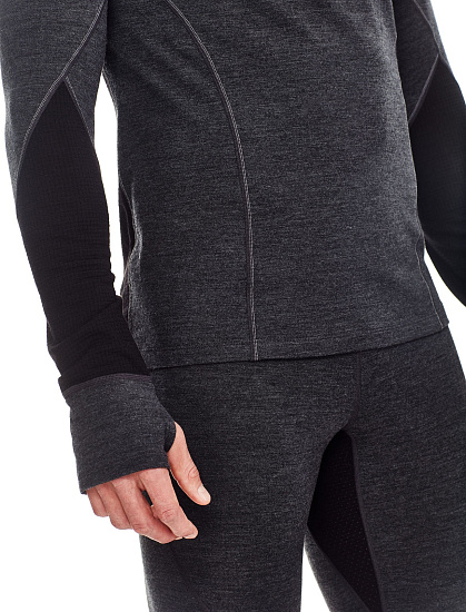 Футболка мужская Icebreaker Winter Zone LS Crewe Jet/Black/Lunar - Фото 7 большая
