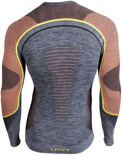 Лонгслив мужской UYN Ambityon Uw Lg_Sl Black Melange/Orange/Yellow - Фото 2 большая