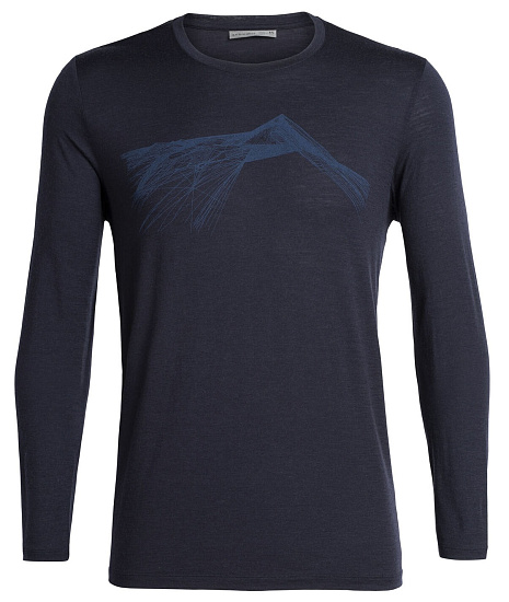Футболка мужская Icebreaker Tech Lite LS Crewe Shear Midnight Navy - Фото 1 большая
