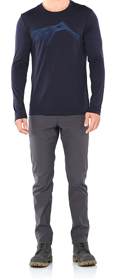 Футболка мужская Icebreaker Tech Lite LS Crewe Shear Midnight Navy - Фото 4 большая