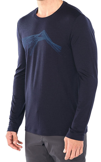 Футболка мужская Icebreaker Tech Lite LS Crewe Shear Midnight Navy - Фото 5 большая