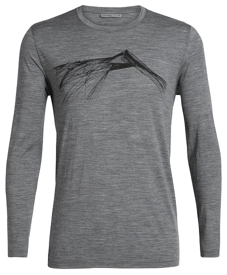 Футболка мужская Icebreaker Tech Lite LS Crewe Shear Gritstone Hthr - Фото 1 большая