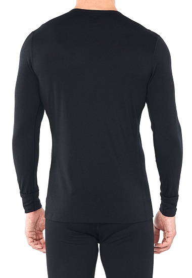 Футболка мужская Icebreaker 200 Oasis LS Crewe Single Line Ski Black - Фото 3 большая