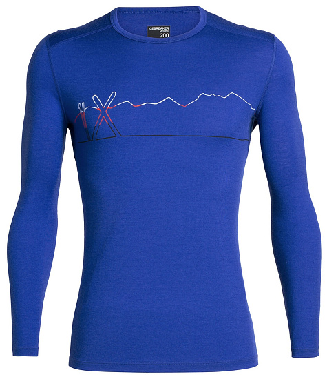 Футболка мужская Icebreaker 200 Oasis LS Crewe Single Line Ski Surf - Фото 1 большая