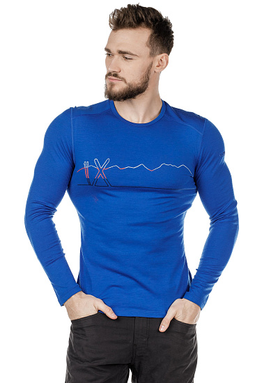 Футболка мужская Icebreaker 200 Oasis LS Crewe Single Line Ski Surf - Фото 2 большая