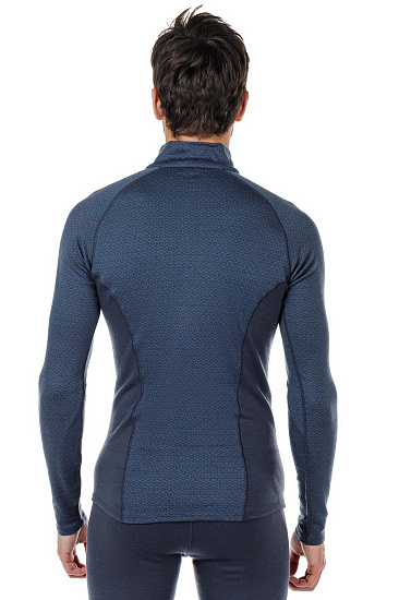 Футболка мужская Bergans Snoull Half Zip Dk Fogblue/Fogblue - Фото 5 большая