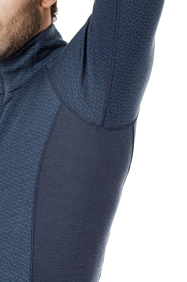 Футболка мужская Bergans Snoull Half Zip Dk Fogblue/Fogblue - Фото 7 большая