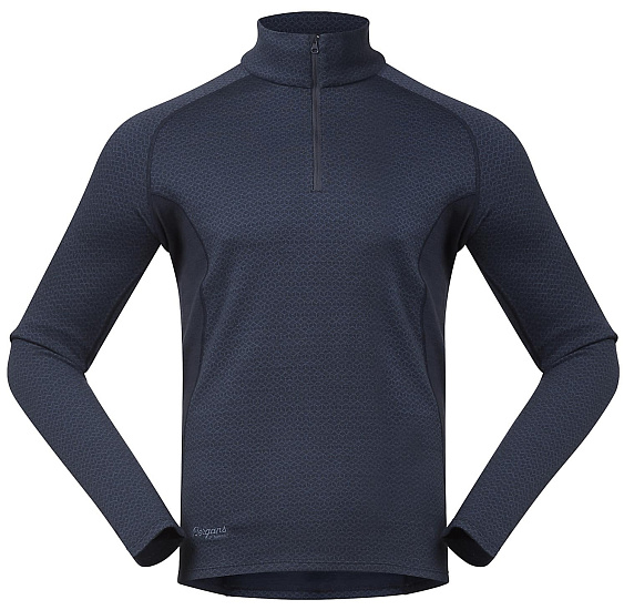 Футболка мужская Bergans Snoull Half Zip Dk Fogblue/Fogblue - Фото 1 большая