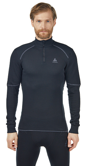 Лонгслив мужской Odlo Active X-Warm Eco Half Zip Black - Фото 4 большая