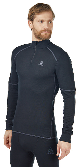 Лонгслив мужской Odlo Active X-Warm Eco Half Zip Black - Фото 5 большая
