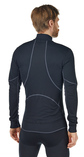 Лонгслив мужской Odlo Active X-Warm Eco Half Zip Black - Фото 6 большая