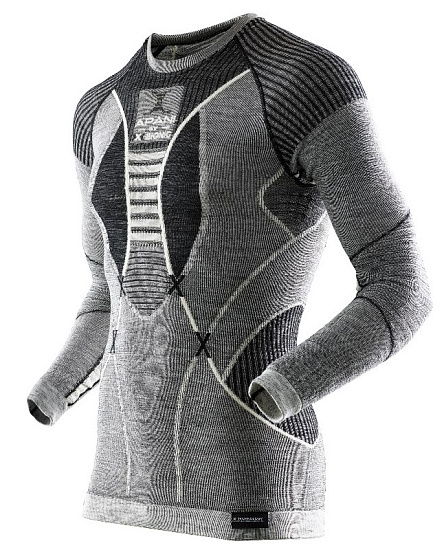 Футболка мужская X-Bionic Apani Merino BY Fastflow SL Roundneck Black/Grey - Фото 1 большая