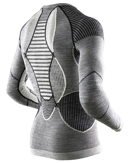 Футболка мужская X-Bionic Apani Merino BY Fastflow SL Roundneck Black/Grey - Фото 2 большая