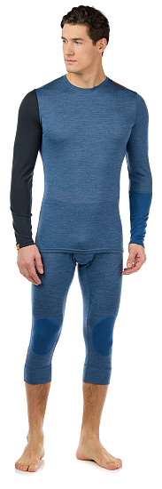 Футболка мужская Ortovox 185 Rock'N'Wool Ls Night Blue Blend - Фото 2 большая