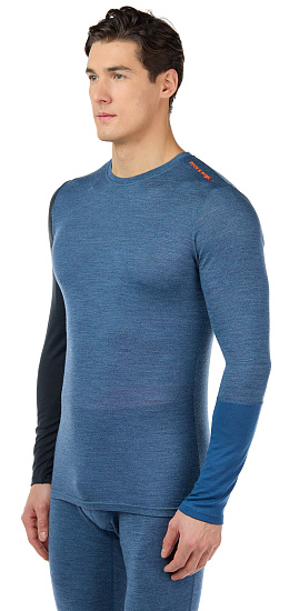 Футболка мужская Ortovox 185 Rock'N'Wool Ls Night Blue Blend - Фото 4 большая