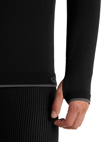 Футболка мужская Icebreaker 200 Zone Seamless LS Crewe Black - Фото 8 большая