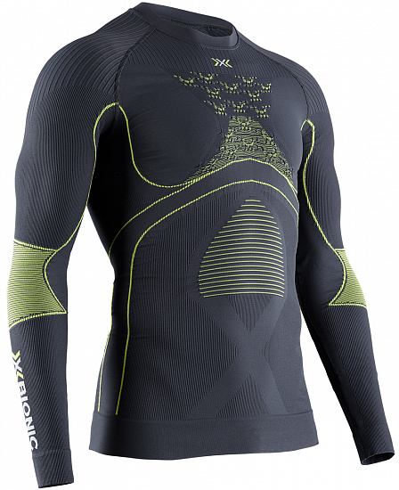 Лонгслив мужской X-Bionic Energy Accumulator 4.0 Charcoal/Yellow - Фото 1 большая