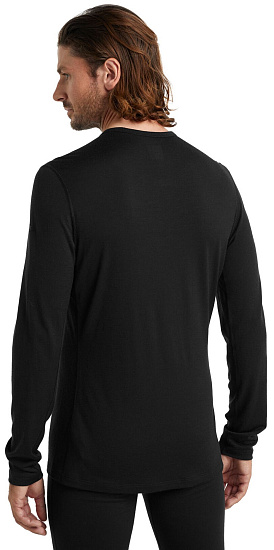 Футболка мужская Icebreaker 200 Oasis LS Crewe Travel Black - Фото 4 большая