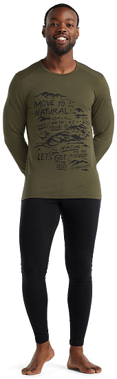 Футболка мужская Icebreaker 200 Oasis LS Crewe Travel Loden - Фото 2 большая
