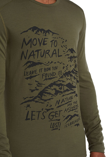 Футболка мужская Icebreaker 200 Oasis LS Crewe Travel Loden - Фото 6 большая