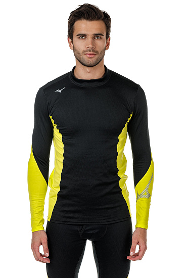 Футболка мужская Mizuno Virtual Body G2 High Neck Чер/Желт - Фото 5 большая