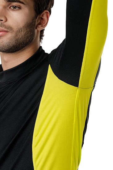 Футболка мужская Mizuno Virtual Body G2 High Neck Чер/Желт - Фото 8 большая