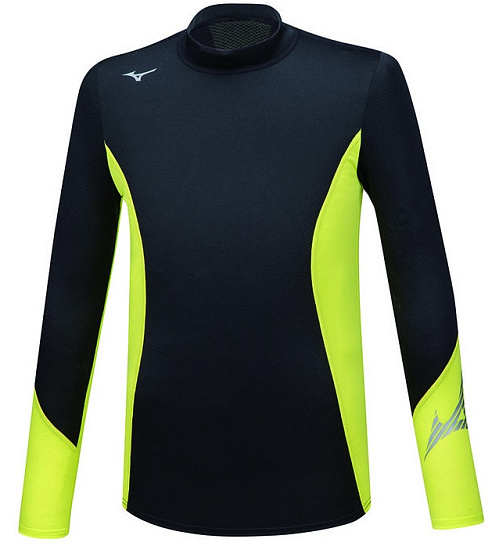 Футболка мужская Mizuno Virtual Body G2 High Neck Чер/Желт - Фото 1 большая