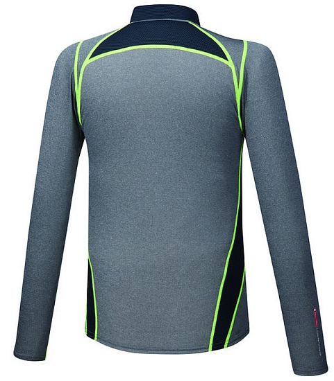 Футболка мужская Mizuno Wool H/Z  Сер/Желт - Фото 2 большая