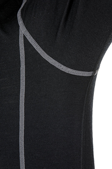 Футболка мужская Bergans Akeleie Half Zip Black - Фото 3 большая